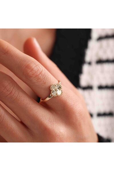 Sembol Gold Altın Yonca Yüzük