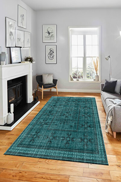 Viyana Home Dijital Baskılı Kaymaz Taban Sade Etnik Model Yıkanabilir Yolluk ...