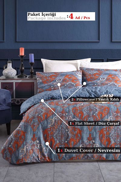 Eponj Home Комплект завивки Double Easy Iron - Hitit, тъмносин