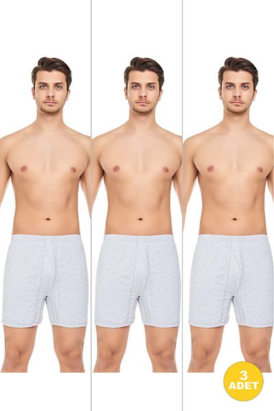 CENNETOĞLU Men's Combed Cotton Long Panties with Legs 3 Pack