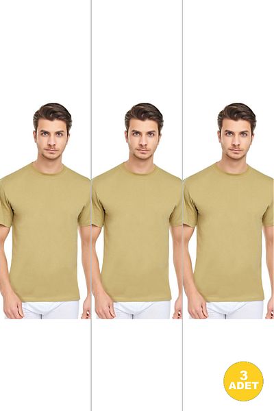 CENNETOĞLU Men's Slim Fit Crew Neck Undershirt 3 Pack