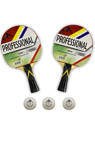 MASTENS Pro Table Tennis Racket Set - Ittf Approved (2 Rackets + 3 Balls)