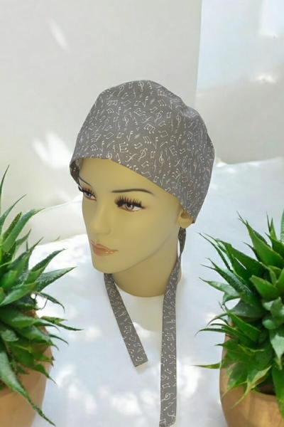 Çamder Bone Cerrahi Bone, Grı ,Nota Desenli; Doktor, Hemşire, Sağlıkçı Hastan...