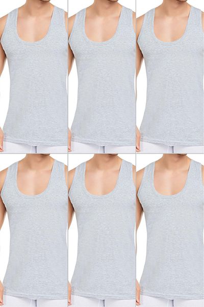 CENNETOĞLU Men's White 100% Cotton Combed Athlete Economical 6 Pack