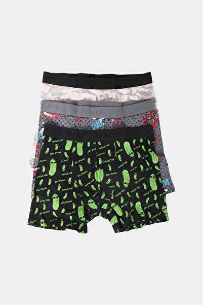 Harry Jons Чоловічі кольорові бавовняні боксери з малюнком, 3 шт. в упаковці