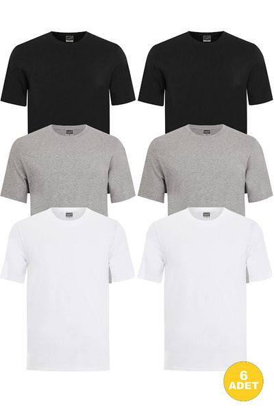 CNT Men's Crew Neck Half Sleeve Undershirt 6 Pack