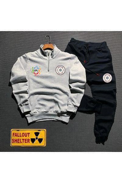 Pisa Art Al Shabab Half Zip Sweat & Sweatpants Special Design Bottom-Top Suit