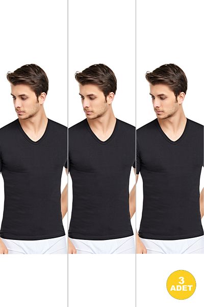 CNT Men's V-Neck Half Sleeve Undershirt 3 Pack