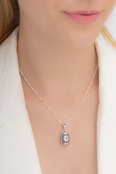 vogutima jewelery&silver by timuçin mavili Kadın Gümüş Kolye - Dikişli Cevşen...