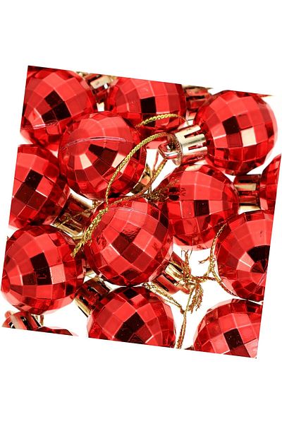 Partifabrik Christmas Pine Tree Ornament Colorful Disco Ball Ornament Set 5 cm 6 Pieces