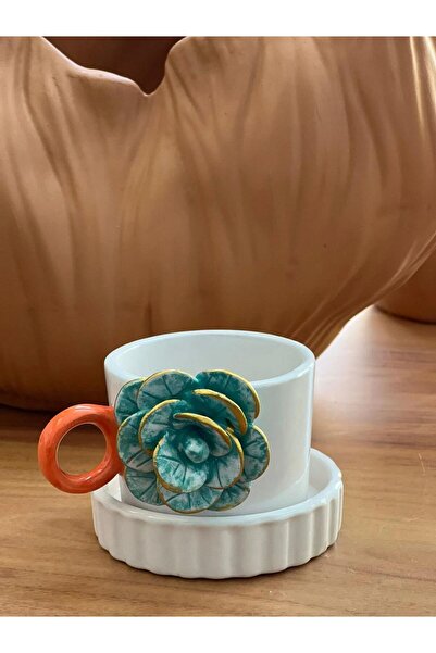 M'art Home Hanmdmade Rose Gold Fincan- Tabaklı 1 Adet