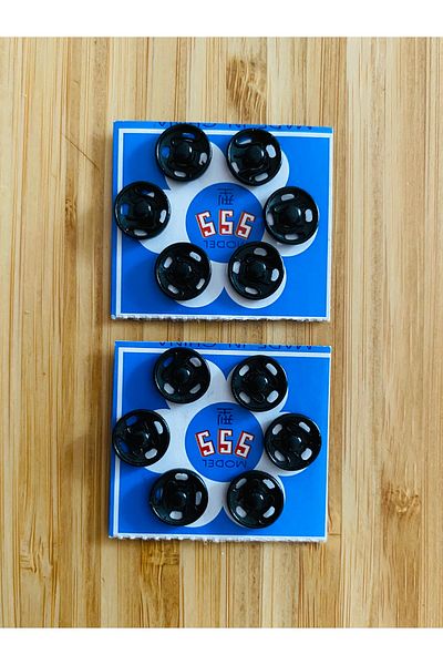 Kartopu Standoffs Metal Snap 09mm 6 Pcs 2 Pkt. 12 Pieces. Color: Black.