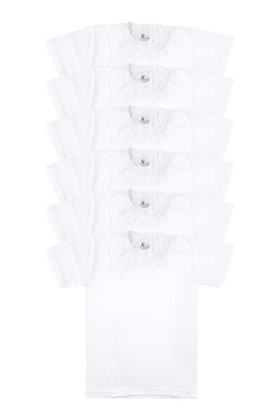 CENNETOĞLU Boy's 100% Cotton White Undershirt T-Shirt 6 Pack