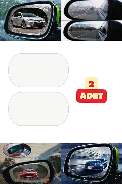 Vekorr 2Pcs Vehicle Automobile Mirror Rain Slider Film Rainproof Image Netting Window Attachment