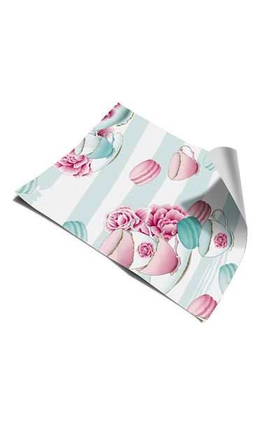 Bigaimaj Capac pentru frigider și mașină de spălat vase cu model Tea Macaron - Folie autocolantă adezivă