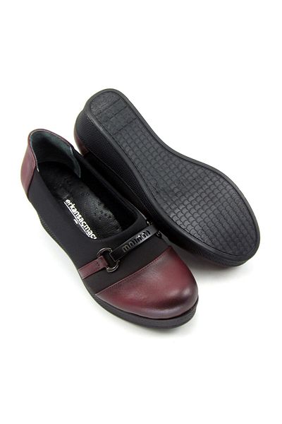 Erkan Saçmacı Pantofi casual elastici cu toc cu pană din piele naturală Blake Burgundy