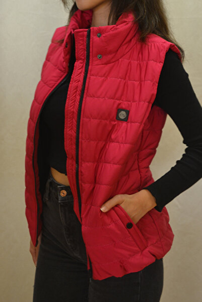 Jülyet Giyim Kadın Dik Yakalı Parlak Renkli Şişme Yelek