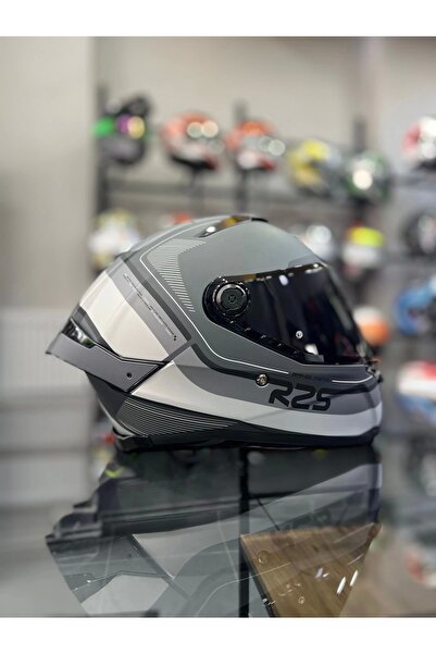 MT THUNDER 4  R25 MAT GRİ KASK motozilla ŞEFFAF VİZÖR