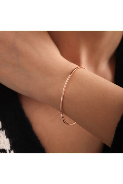Sembol Gold Rose Altın Ajda Bilezik Oluklu 8 Ayar