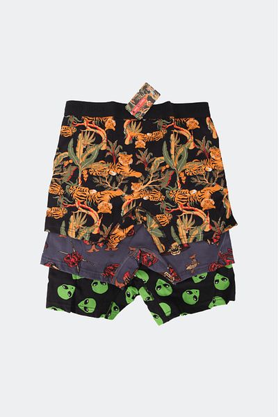 Harry Jons Ανδρικά Boxers Premium Pack με 3 σχέδια από πολύχρωμο βαμβάκι