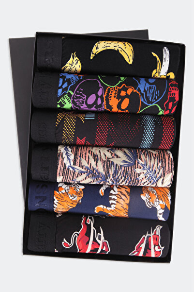 Harry Jons Чоловічі 6-пари кольорові бавовняні боксери в преміум упаковці