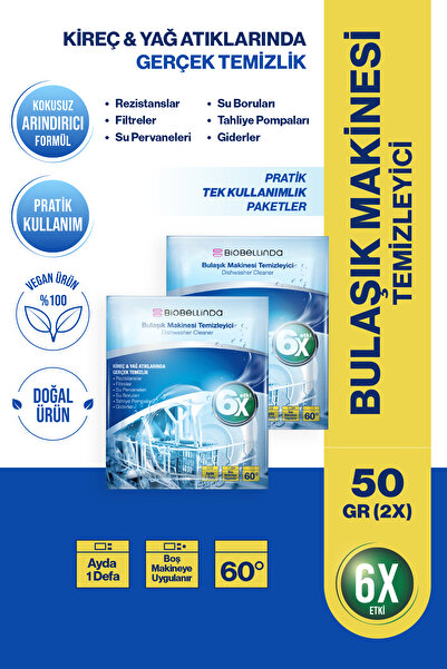 BioBellinda Bulaşık Makinesi Temizleyici 50 gr X 2