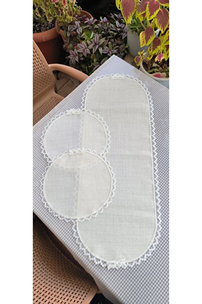 MODATU 3 parça güpürlü yatak odası takımı/ krem