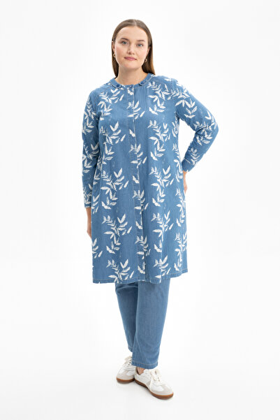 Aker Yaprak Desenli Jean Kap