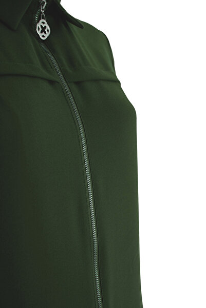 Aker Anler Detaylı Fermuarlı Ferace