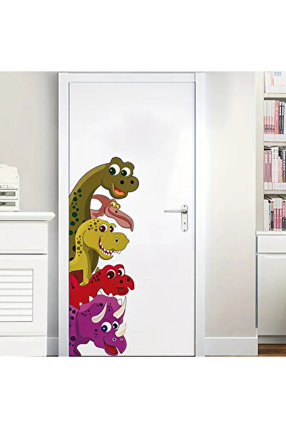 Ev Aşkı Dinazor temalı Kendinden yapışkanlı Kapı ve Duvar Sticker