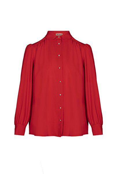 Aker Bebe Yaka Omuzu Büzgülü Bluz