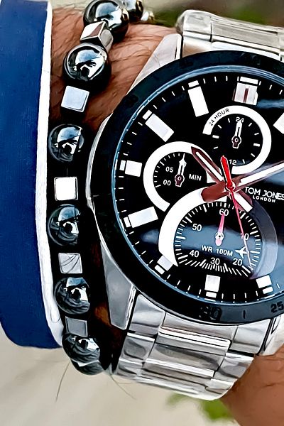Tom Jones STEEL MEN'S WRIST WATCH AND BRACELET WITH GIFT