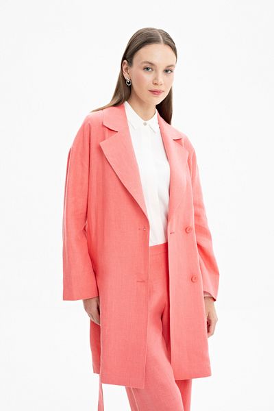 Aker Linen Jacket - Belted Waist Design