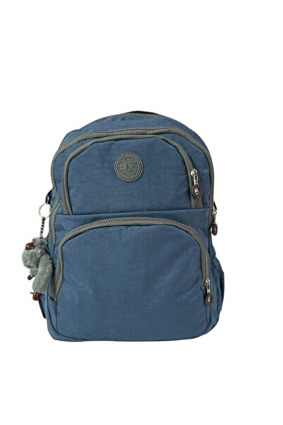 ROSSO Monkey Keychain - High School and Junior High School Unisex Backpack, Crinkle Lux Fabric, Waterproof