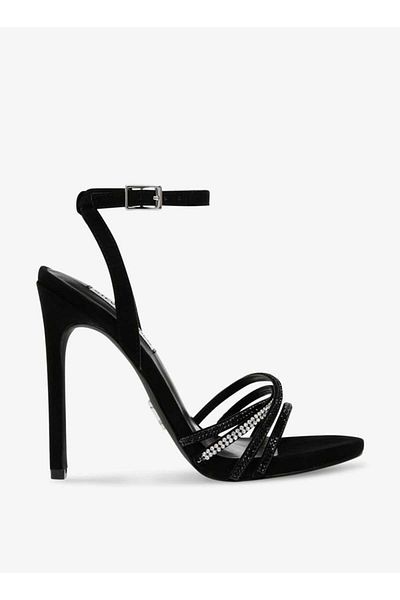 Steve Madden Women's Embellished Ankle Strap Sandals with Stiletto Heels