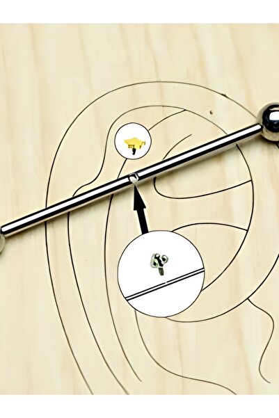 DCPİERCİNG Top 5mm x 36mm x 1.6mm Çelik Köprü Piercing