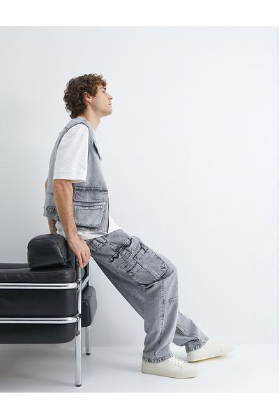 Koton Cargo-Jeans mit Taschendetail – Buttoned Washed