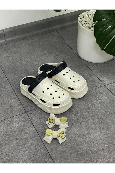 ERVANIN BUTİĞİ White Black (Betty) Slippers