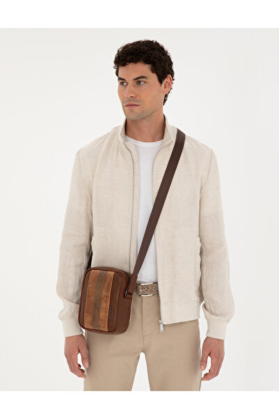 Pierre Cardin Ανδρική τσάντα ώμου από 100% δέρμα σε απόχρωση μαύρισμα 5028858...