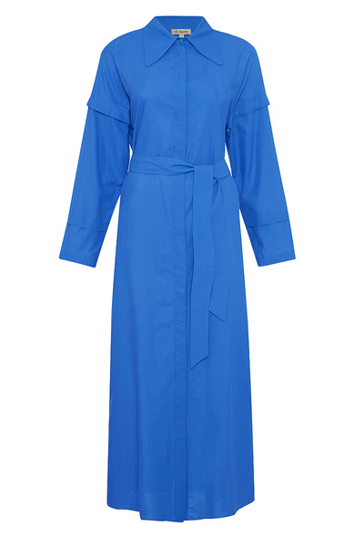 Aker Rochie cămașă din voile cu mâneci detaliate