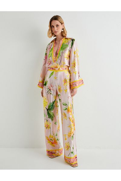 Koton Satinhose mit weitem Bein und Blumenmuster - X Tuba Unusual