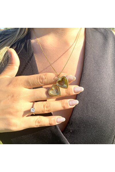 Butik Kapaklı Kalpli Hatıra Kolye