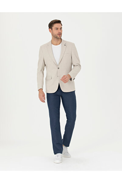 Pierre Cardin Lacivert Slim Fit Keten Karışımlı Pantolon 50286092-VR033