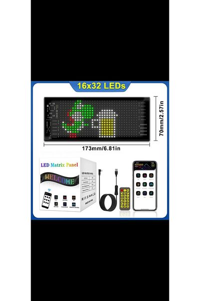 LaraThec 16×64 Led Panel - App Operated Digital Display, Accessory for Car/Truck/Restaurant/Sign/Party
