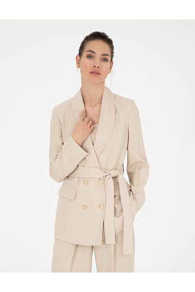 Pierre Cardin Sand Linen Blend Regular Fit Jacket 50282080-Vr085