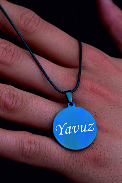 vogutima jewelery&silver by timuçin mavili قلادة من الفولاذ بتصميم دائري قابل...