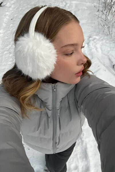 mrcans White Foldable Plush Earmuff
