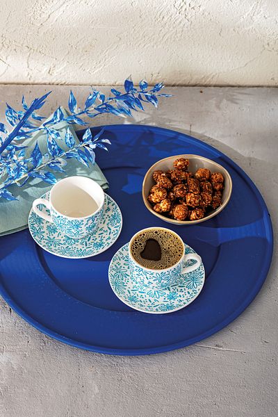 Emsan Deep Azur New Bone 2 - 90 ml Blue Personality Coffee Cup Set