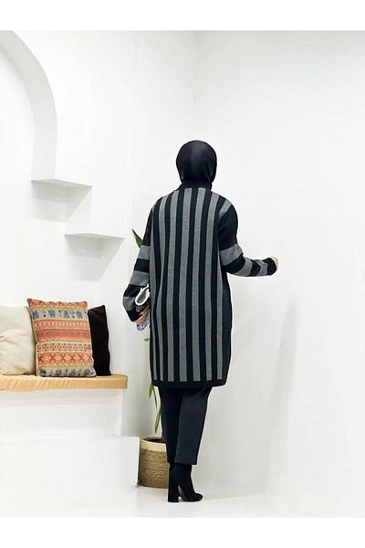 02Lady Fashion High-Top Print Knitwear Tunic