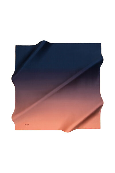 Aker Шарф з візерунком пензля, 90x90, шовковий креп-сатен